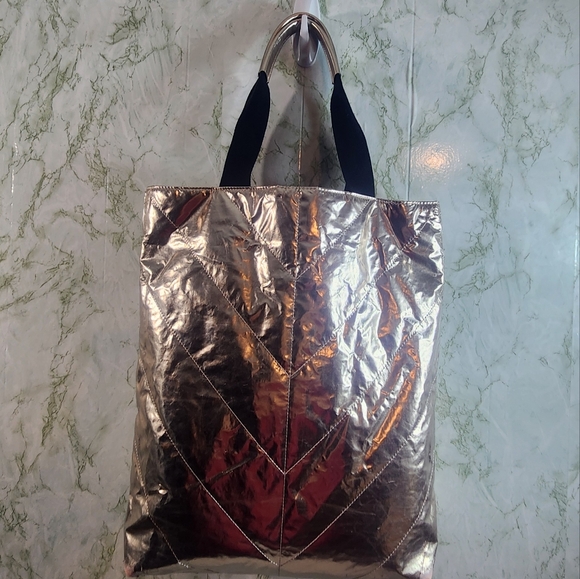 Victoria's Secret Shiny Rose Gold Color Tote - Picture 7 of 13